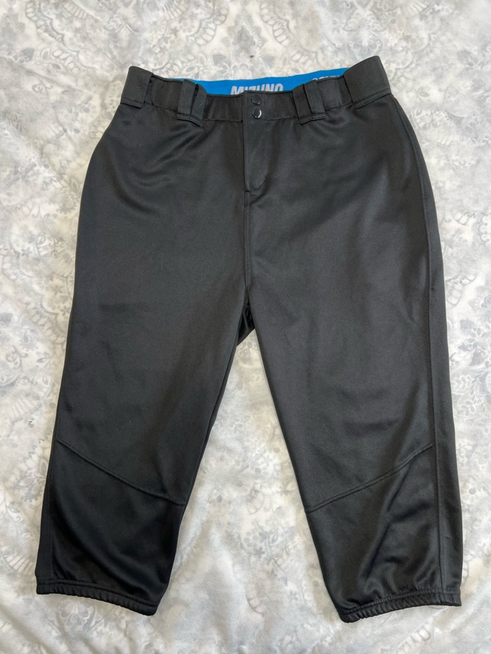Mizuno Softball Women's XXL Black Low Rise Curvy Double Knee Belt Loop Pants